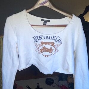 Vintage Co Graphic Cropped Thermal Tee